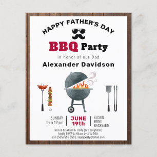 バジェット素朴ウッドファーザーズデイBBQ招待状