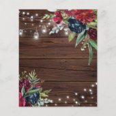 バジェット素朴ウッドフローラライト結婚式招待状 (裏面)