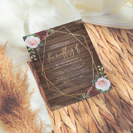 バジェット素朴ウッドブルゴーニュ&ジオメトリック結婚ズ