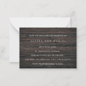 バジェット素朴ウッドボーホデータの保存招待状 ノートカード (裏面)