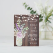 バジェット素朴ウッドメイソンジャー結婚式招待状 (スタンド正面)