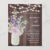 バジェット素朴ウッドメイソンジャー結婚式招待状 (正面)