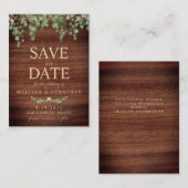 バジェット素朴ウッドユーカリ日付を保存 ノートカード (正面/裏面)