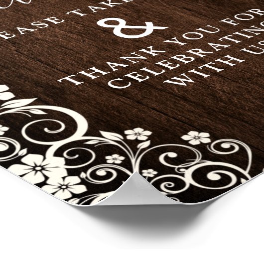 バジェット素朴ウッドライツウッド結婚ズシンボルや象徴 ポスター (角)