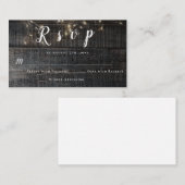 バジェット素朴ウッドライトウェディングRSVPカード ノートカード (正面/裏面)
