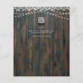 バジェット素朴ウッドライトレース結婚式の招待 チラシ (裏面)