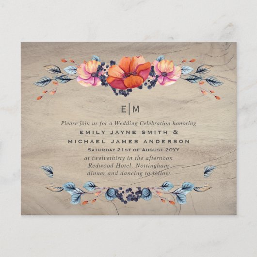 バジェット素朴ウッドランドオレンジの結婚式 (正面)