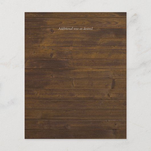 バジェット素朴ウッドランドリース結婚式の招待 (裏面)