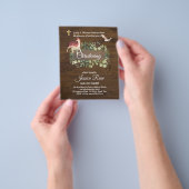 バジェット素朴ウッドランド《キリスト教》洗礼式や命名式招待状バプテスマ チラシ (手)