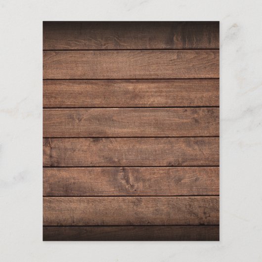 バジェット素朴ウッドリーフ結婚式招待状 (裏面)