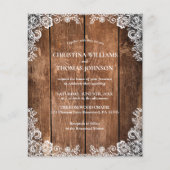 バジェット素朴ウッドレースカントリーウェディング招待状 (正面)