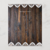 バジェット素朴ウッドレース結婚式招待状 (裏面)