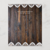 バジェット素朴ウッドレース結婚式招待状 (裏面)