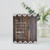 バジェット素朴ウッドレース結婚式招待状 (スタンド正面)