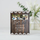 バジェット素朴ウッドレース結婚式招待状 (スタンド正面)