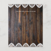 バジェット素朴ウッドレース結婚式招待状 (裏面)