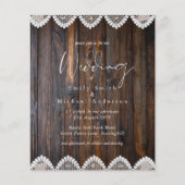 バジェット素朴ウッドレース結婚式招待状 (正面)