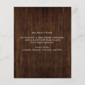 バジェット素朴ウッド3写真クリスマスオーナメントカード (裏面)