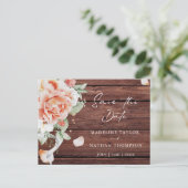バジェット素朴ウッド&ピーチフローラ保存日 案内ポストカード (スタンド正面)