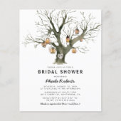 バジェット素朴オークツリーブライダルシャワー招待 (正面)