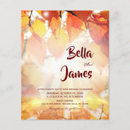 バジェット素朴オータムフォレスト結婚式招待状