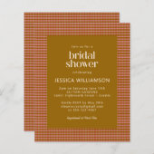 バジェット素朴オータムプレイド幾何ブライダルシャワー (正面/裏面)