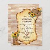 バジェット素朴カウボーイのブーツと帽子（ひまわり） (正面/裏面)