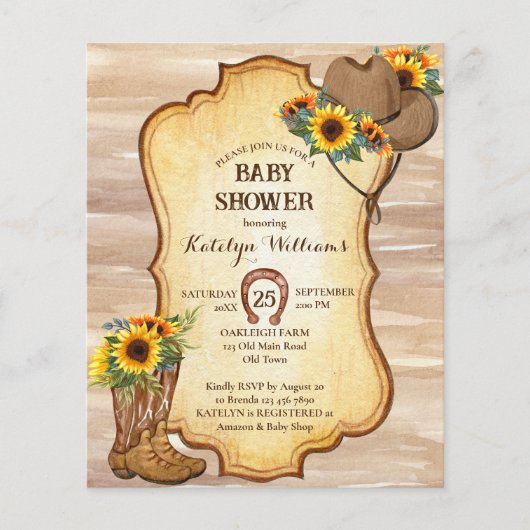 バジェット素朴カウボーイ感じブ帽子ひまわり (正面)