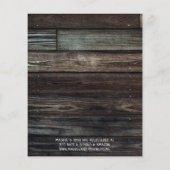 バジェット素朴カップルシャワーメイソンジャー招待状 (裏面)