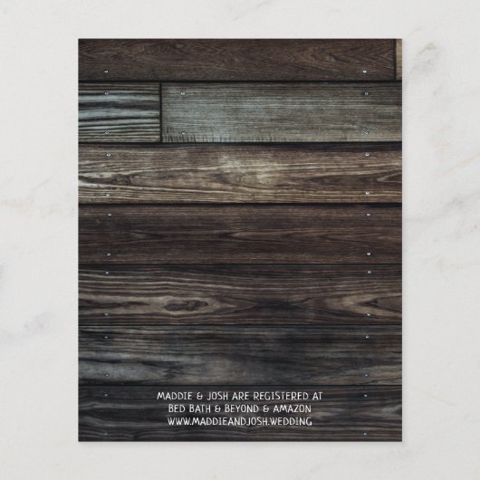 バジェット素朴カップルシャワーメイソンジャー招待状 (裏面)