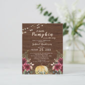 バジェット素朴カボチャ赤ちゃんシャワーライト招待状 (スタンド正面)