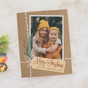 バジェット素朴ギフトMerry Christmas Holiday Photo