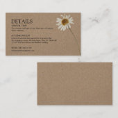 バジェット素朴クラフトサンフラワー結婚ズ詳細 エンクロージャーカード (正面/裏面)