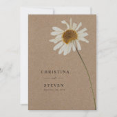 バジェット素朴クラフトドライサンフラワー結婚ズ 招待状 (正面)