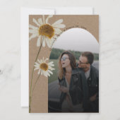 バジェット素朴クラフト乾燥ひまわり結婚の写真 セーブザデート (裏面)