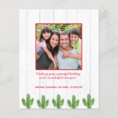 バジェット素朴クリスマスサボテン木材ホリデーフォト (裏面)