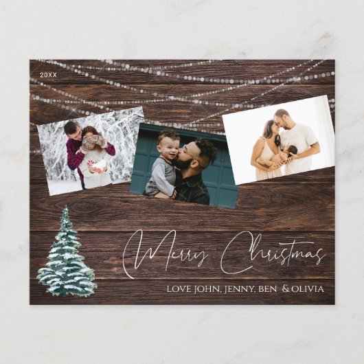 バジェット素朴クリスマスツリー3写真&ライトウッド チラシ (正面)