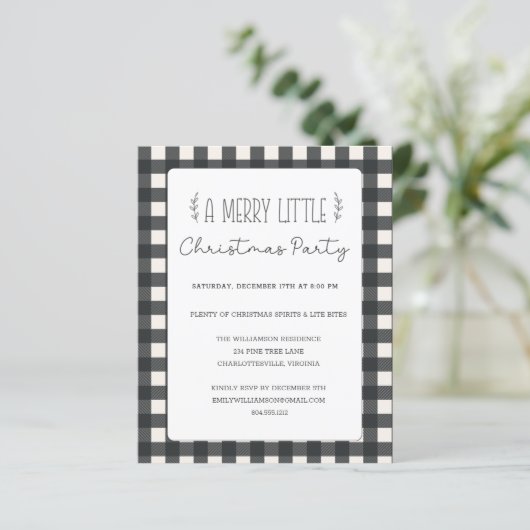 バジェット素朴クリスマスホリデーパーティー招待状 (スタンド正面)