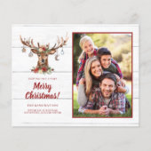 バジェット素朴クリスマス鹿オーナメント写真 (正面)