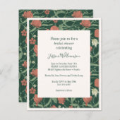 バジェット素朴グリーンフローラブライダルシャワー招待状 (正面/裏面)