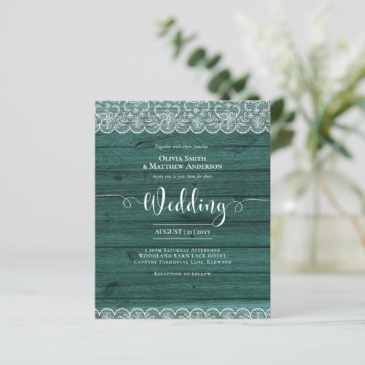 バジェット素朴グリーンホワイトレース結婚ズ (スタンド正面)