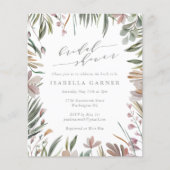 バジェット素朴グリーンリーセージブライダルシャワー招待状 (正面)