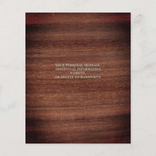 バジェット素朴グリーンリー結婚式の日付を保存 (裏面)