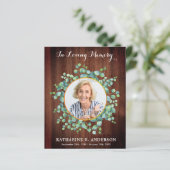 バジェット素朴グリーンリー葬儀サンキューカード (スタンド正面)