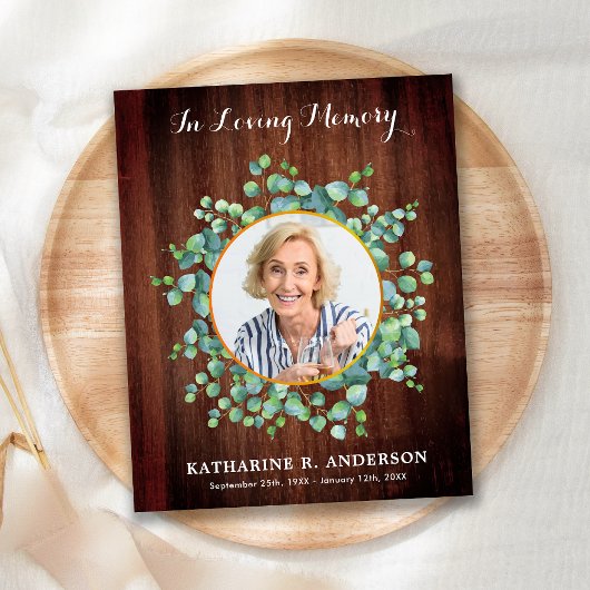 バジェット素朴グリーンリー葬儀サンキューカード