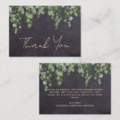 バジェット素朴グリーンリーChalkboardありがとう ノートカード (正面/裏面)