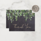バジェット素朴グリーンリーChalkboardありがとう ノートカード (正面/裏面インサイチュ)