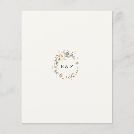 バジェット素朴グリーン結婚式招待状 (裏面)