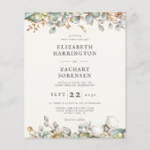 バジェット素朴グリーン結婚式招待状 (正面)