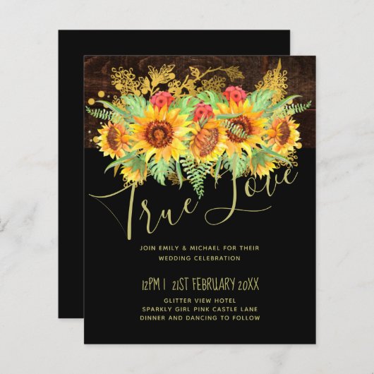 バジェット素朴サマーサンフラワー結婚ズフローラ (正面/裏面)